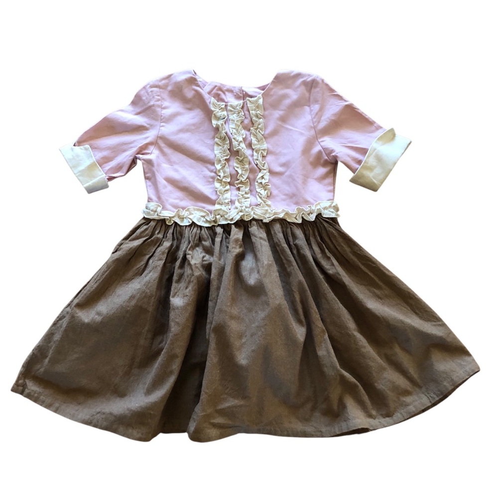 Persnickety Pink and Brown Ruffle Dress